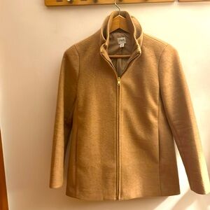 J. Crew Factory Wool Blend City Coat Heather Acorn Women 2P